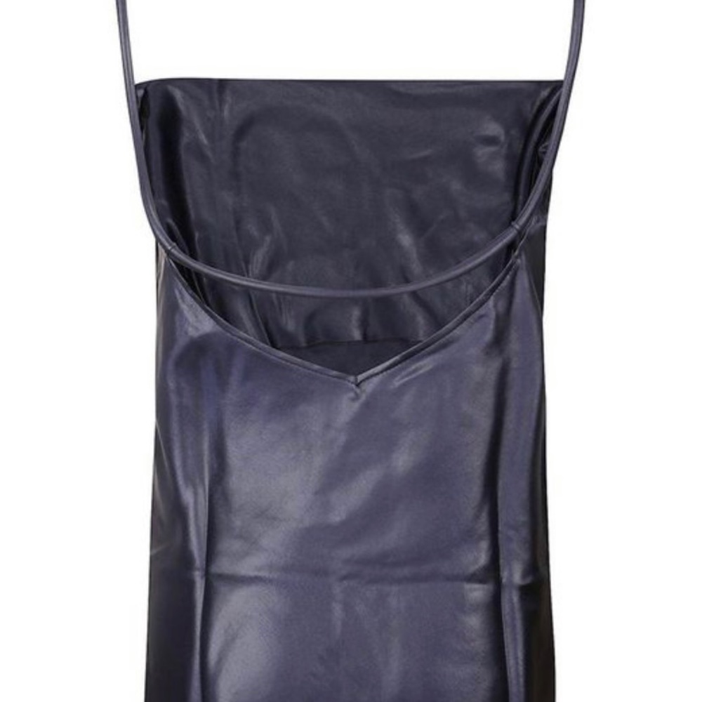 Nanushka Navy Blue Satin Top